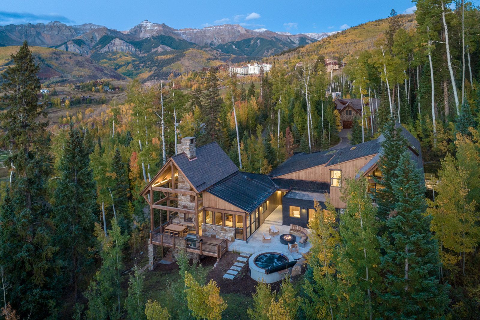 Galloping Goose Chalet, drone series photography in Mountain Village, CO by Red Mountain Photography
